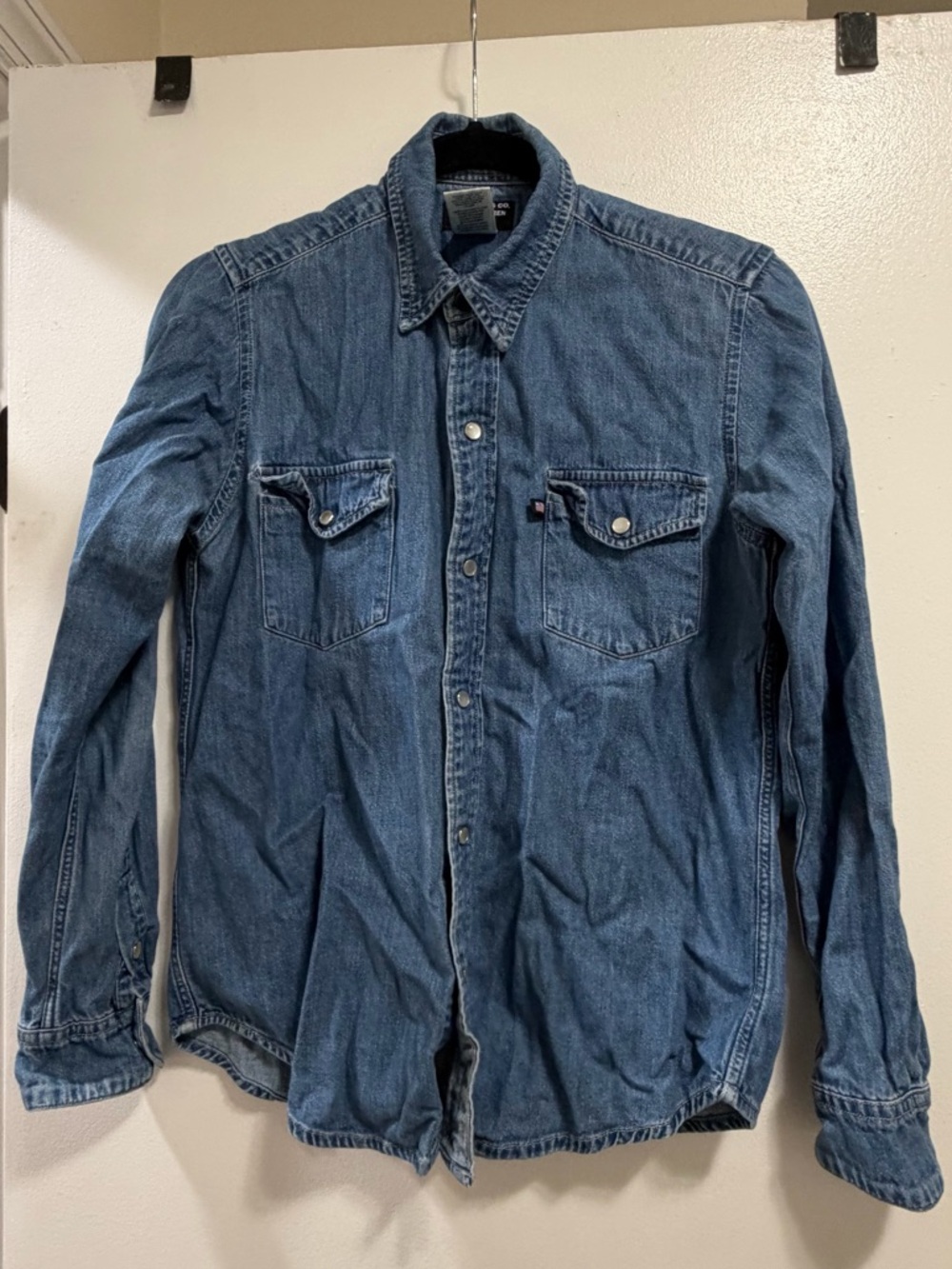 Vintage 90s Polo Jeans Co Ralph Lauren Denim Shirt Men’s Small *Minor Issue
